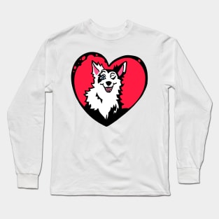 Heart wink dog car sticker plus Long Sleeve T-Shirt